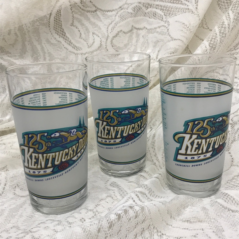 Vintage Kentucky Derby Glasses, 1999 Derby #125, Set of Three from May 1, 1999